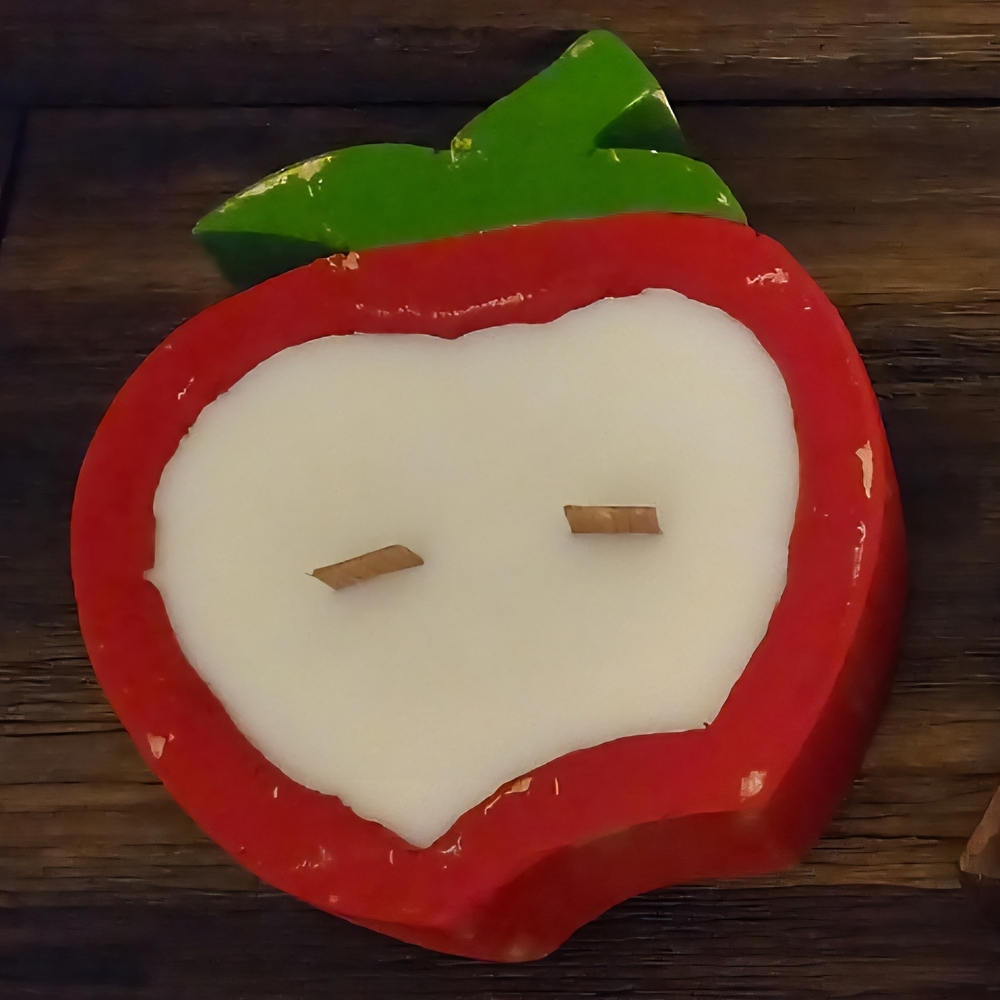 Apple-Shaped Dough Bowl Candle